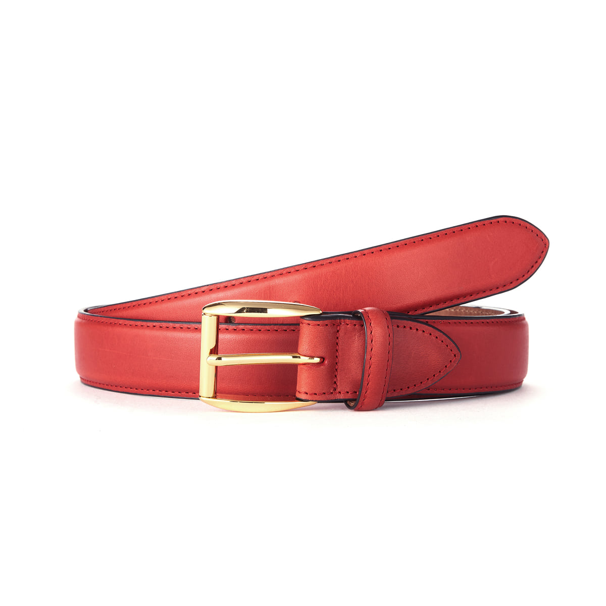 Red Leather Belt (Gold Buckle)