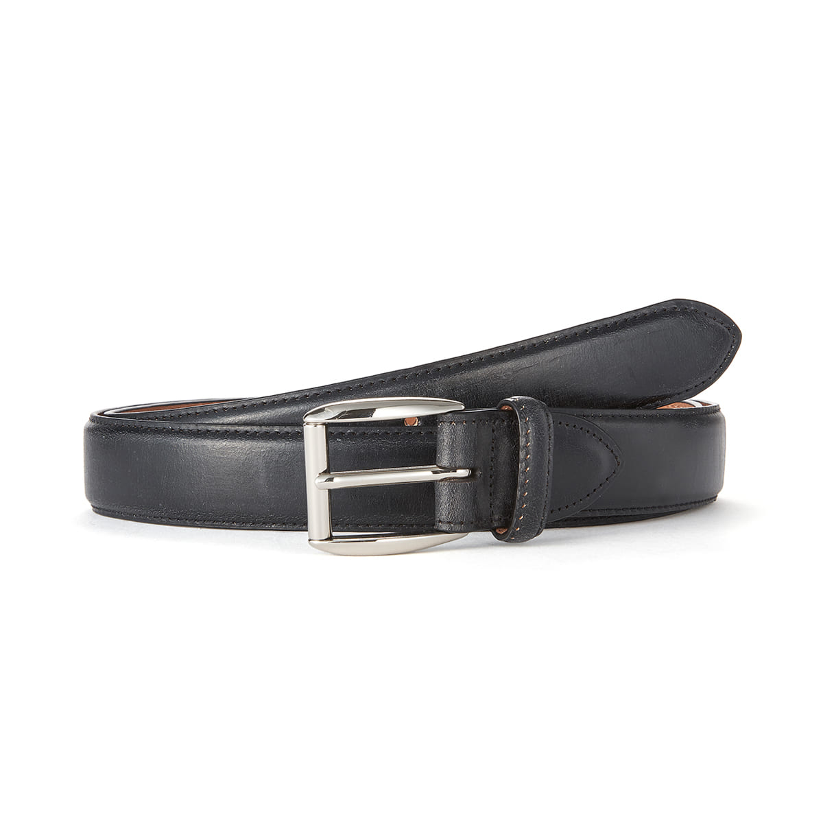 Black Bridle Leather Belt (Silver Buckle)