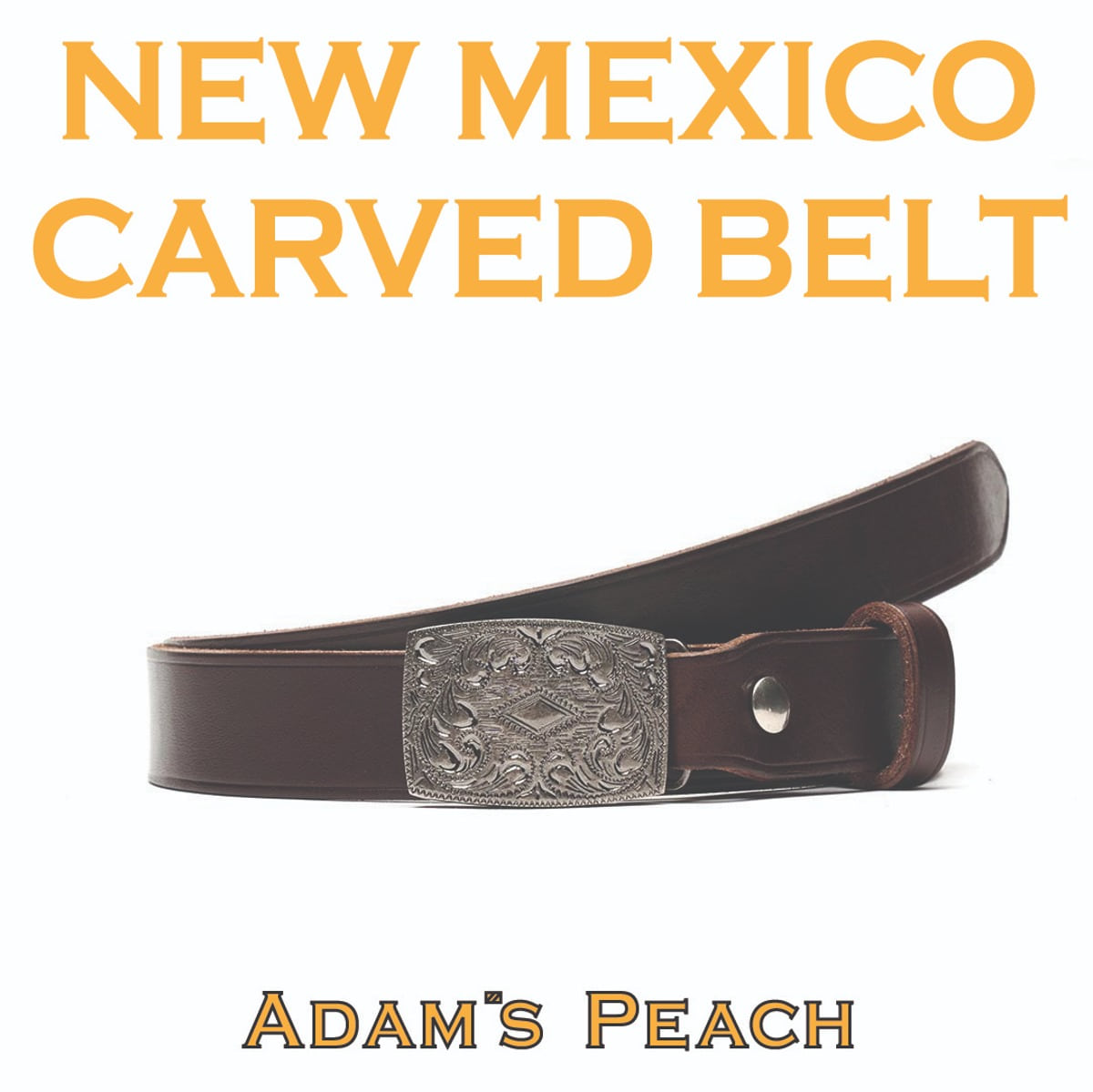 AP007 New Mexico Carved Silver Belt