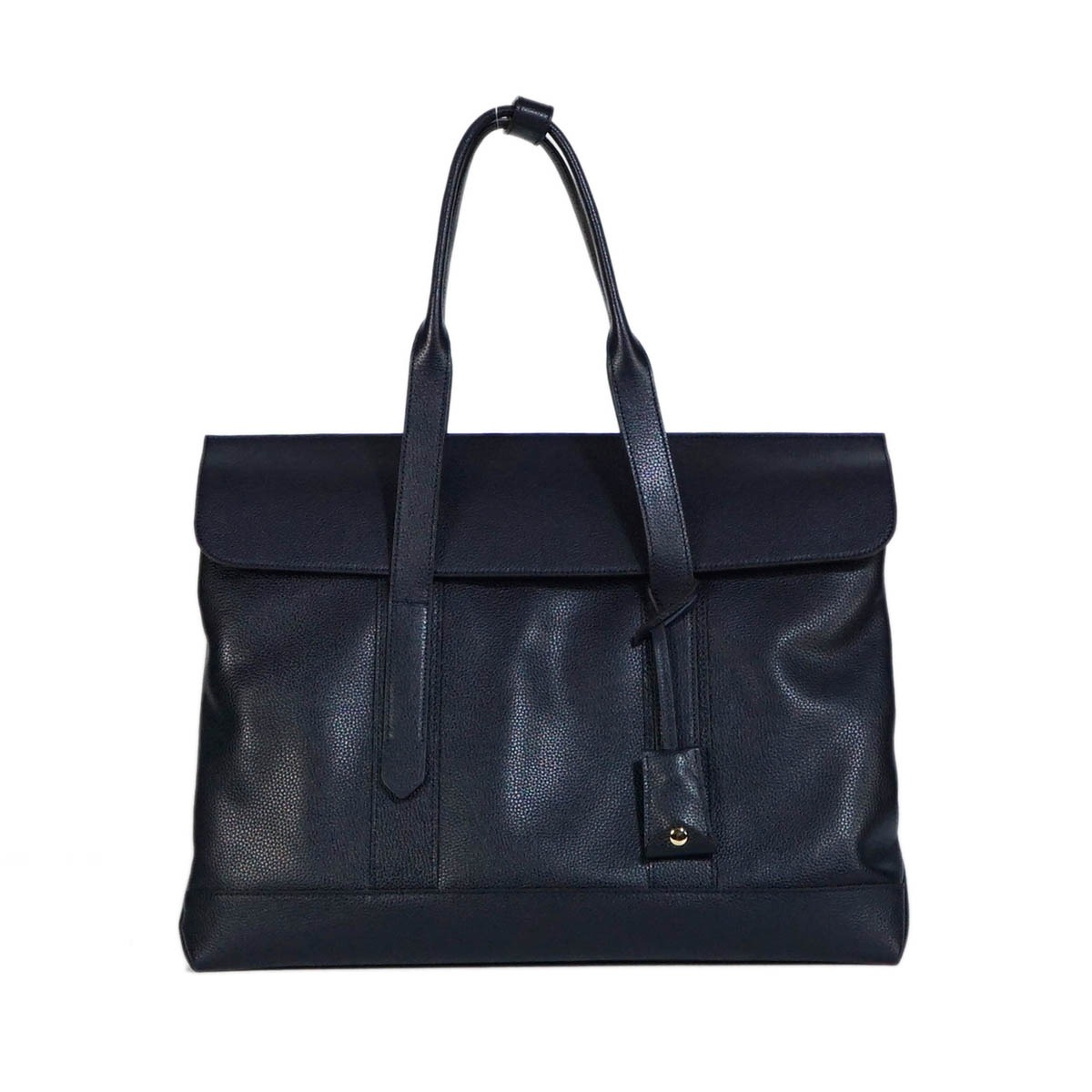 A053 Navy Leather Tote Bag