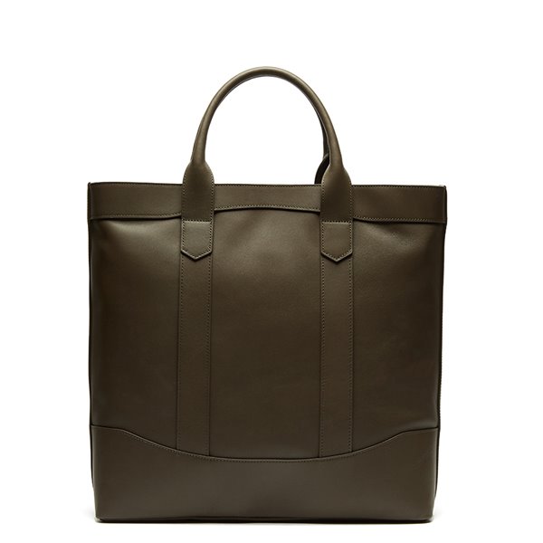 Dark Brown Leather D.L Tote Bag