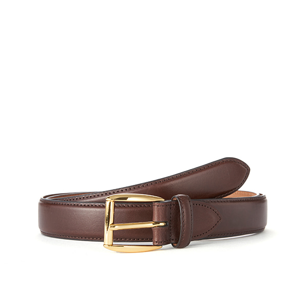 Dk brown Leather Belt (Gold Buckle)